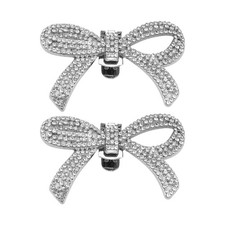 1 x (2 pezzi Fiocco strass cristallo clip per scarpe matrimonio sposa fibbie per scarpe8705
