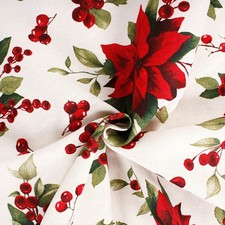 Tessuto Cotone Fantasia Natalizia Rosso Stella Natale Laminato 260x280 cm Metro