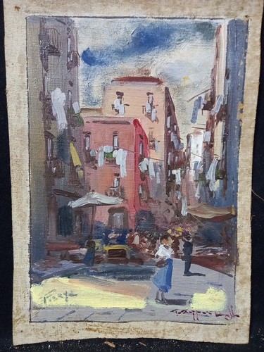 Olio tela firmato rispoli - su,