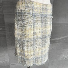 Gonna donna CHANEL logo tweed a quadri taglia 38 originale