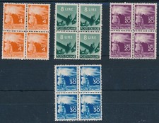 FRANCOBOLLI 1945 DEMOCRATICA QUARTINE LIRE 30 + L.4 + L.8 + L. 20 MNH   - F/1438