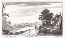 Paesaggio Fiume Casa Incisione