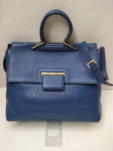 Furla blue leather - leather, handle