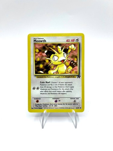 Carta pokemon meowth set - carta, 62/82