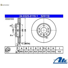2 DISCHI FRENO 24.0325-0119.1 PER SAAB 9-5 900/II/Convertible 9-3/?????  OPEL