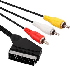 CAVO CONNETTORI SPINA SCART 21 PM RCA AUX MASCHIO 1.5 M ADATTATORE AUDIO VIDEO