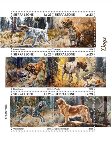 Francobolli cani setter - francobolli,