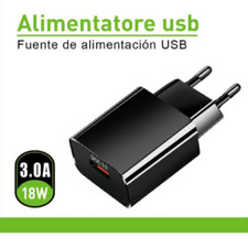 ALIMENTATORE CARICATORE USB 18W PER SMARTPHONE 3.0A RICARICA RAPIDA FAST CHARGE