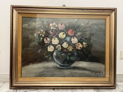 Quadro con vaso - e, fiori