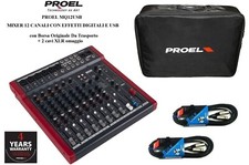 PROEL MQ12USB MIXER 12 CANALI CON EFFETTI DIGITALI E USB CON BORSA + 2 CAVI