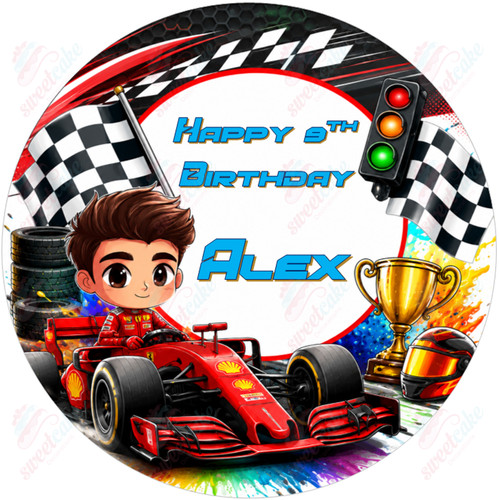 Cake topper kart racing boy - kart,