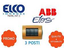 PLACCA SOFT METAL 3 POSTI COLORE GIALLO SAHARA ABB ELOS