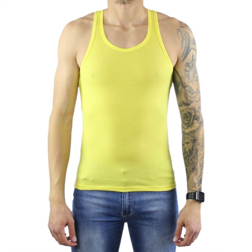 Men cotton tank top - men's, yellow