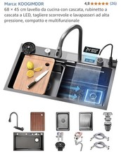 Lavello da cucina LED Lavello in acciaio inox Set di lavelli a cascata