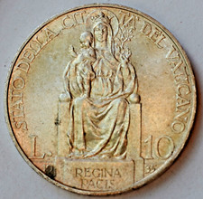Moneta Argento 10 Lire 1935 Città del Vaticano, Maria, Regina della Pace, Pio XI,