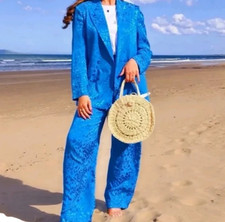 Pantalone vestito Zara blu