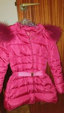 Piumino bambina rosso ciliegia tg 6 anni vera piuma oca con cernier