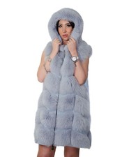 Gilet lungo in pelliccia di