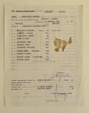 28/02/65 CAGLIARI vs CATANIA Distinta spogliatoio autografo cap. SIDNEY CUNHA