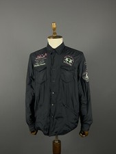 Giacca Cargo Uomo La Martina Nero/Grigio Nylon Snap Reversibile Taglia XL