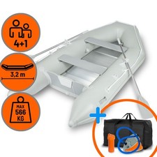 EBERTH Gommone canotto gonfiabile barca da pesca PVC per 4 +1  Pers., 3,2x1,5m