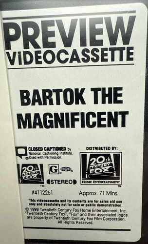 Bartok the magnificent vhs - bartok,