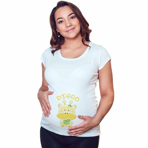 Maglia premaman grafica neutra