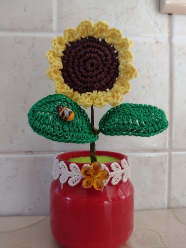 Vasetto fiore girasole - fiore,