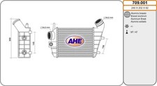 YY INTERCOOLER ALFA ROMEO 156 1.9/2.4 JTD AHE 709.001 OE 60619007 60686738