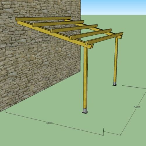 Pergola addossata 3x4 - , legno
