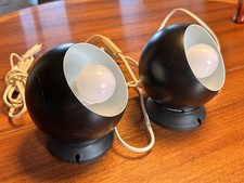 2x ABO Randers lampada magnetica lampade a sfera Space Age vintage Danimarca nero