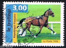 1 FRANCOBOLLO FRANCIA CAVALLI TROTTATORE 1998 usato