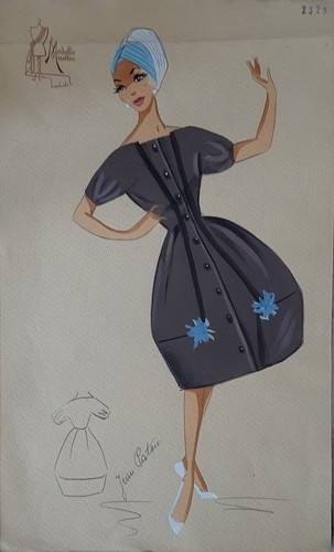 Figurino moda croquis - figurino, di