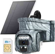 Telecamera di sicurezza ad energia solare cellulare 4G LTE wireless per esterni, senza WiFi wireless