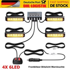 4x lampeggiatori anteriori LED luce di avvertimento luce stroboscopica gialla 12V 24V auto camion auto