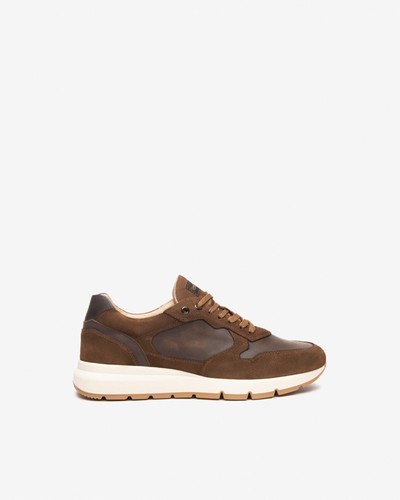 Men sneakers black leather - sneakers,
