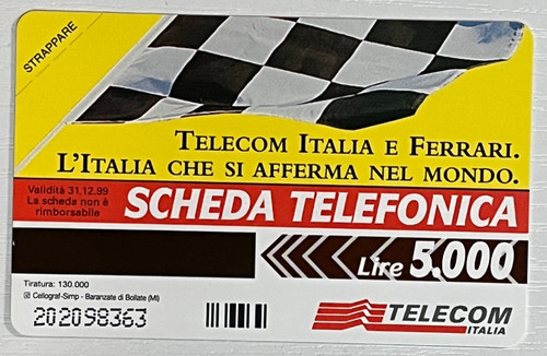Carta telefonica telecom - telefonica,