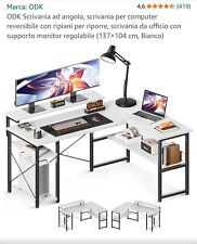 Scrivania angolare bianca