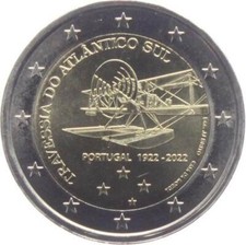 PORTOGALLO PORTUGAL 2 € EURO 2022  " TRASVOLATA " FDC BU ST DA ROTOLINO