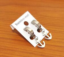 2X Orecchini Acciaio a Cerchio Pendente ANCORA Uomo Donna Cerchietto Idea Regalo