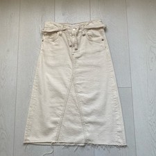 Gonna midi Zara in denim panna