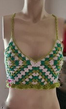 Top canotta all'uncinetto, top