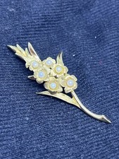 Vintage BOUCHER SIGNED Number Gold & Pearl Gladiolus Bigiotteria USA Anni 60