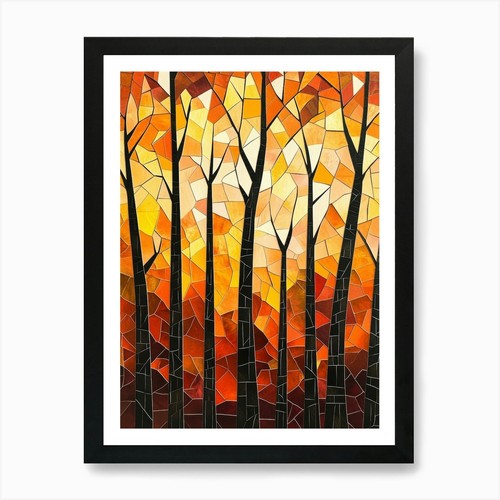 Quadro mosaico albero dipinto