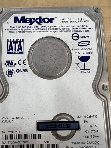 Hard disk 250 - , gb