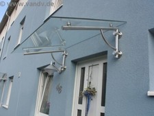 1x PORTAPACCHI per Tettoia in Acciaio Inox per Tettoia (Senza Vetro), Qualità TOP 