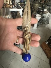 Antico Taglia Carte In Bronzo Dorato E Pietra