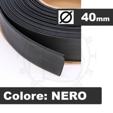 GUAINA TUBO TERMORESTRINGENTE TERMORETRAIBILE COLORE NERO DIAM. 40mm - 1 METRO