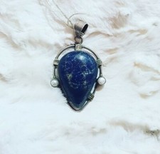 Ciondolo in Argento 925, Lapis e Madreperla 