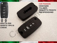GUSCIO CHIAVE COVER per JEEP RENEGADE COMPASS SILICONE GOMMA 4 TASTI NERO